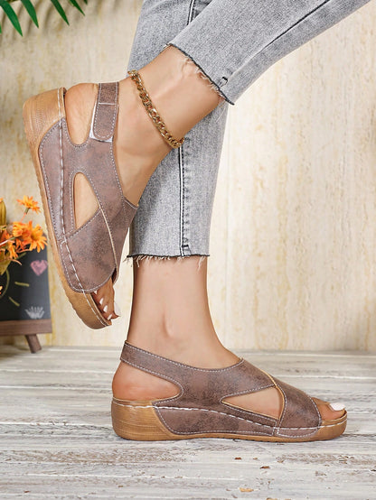 Women's Outdoor Casual Fashion High Heel Slippers, Resort Beach Platform Sandals