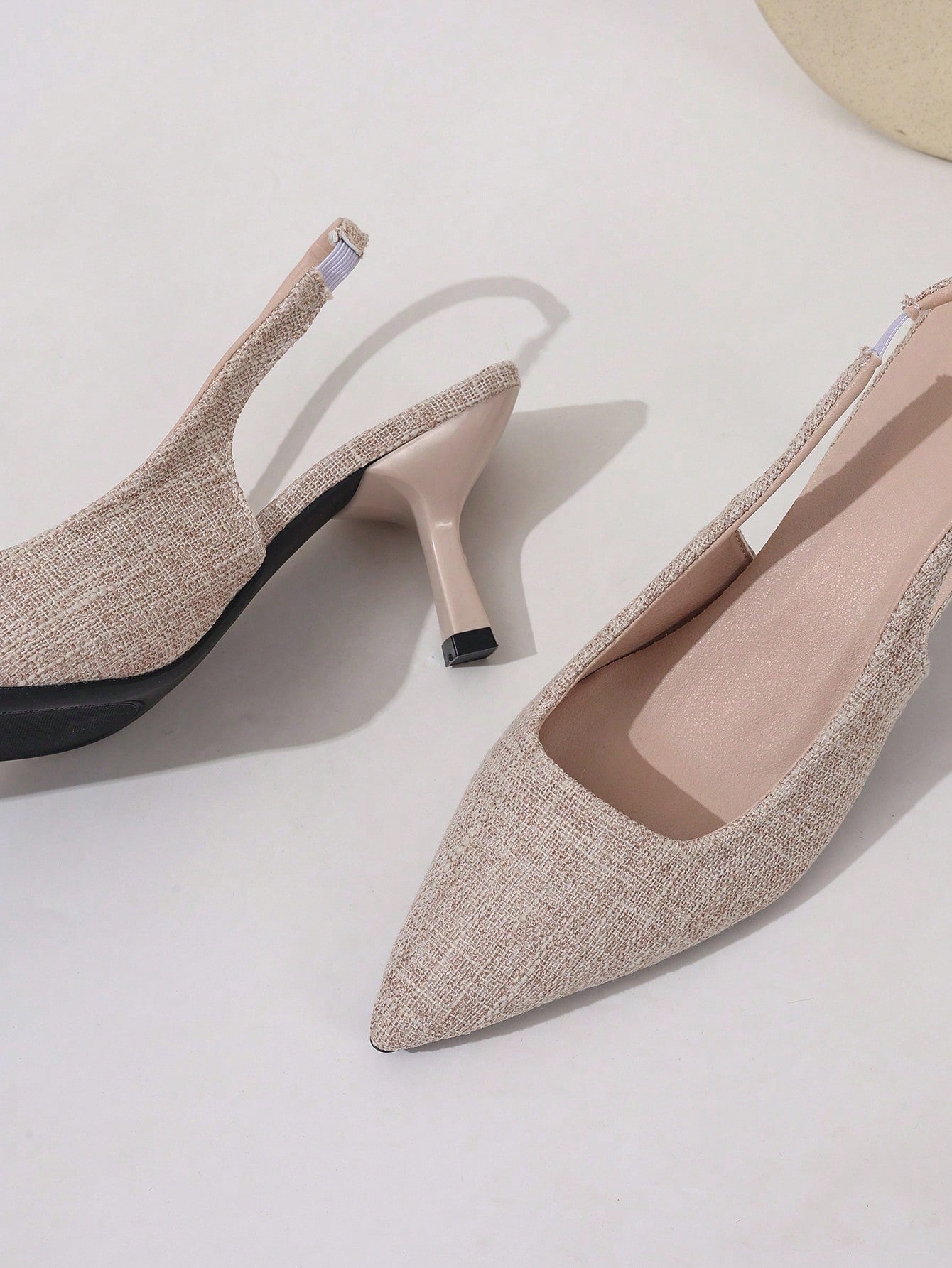 Women's Party Evening Pointed Toe Fashion Elegant Black Open Back High Heel Pumps Closed Toe Slingback Sandals Stiletto Heels Plus Size Brown Beige Red