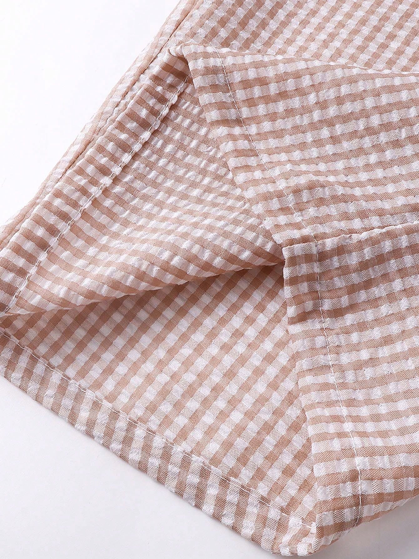 Women's Plaid Wide Leg Pants With Bow Waist, Summer Bohemian Style Long Pants, Suitable For Back To School, Commuting, Beach And Daily Wear