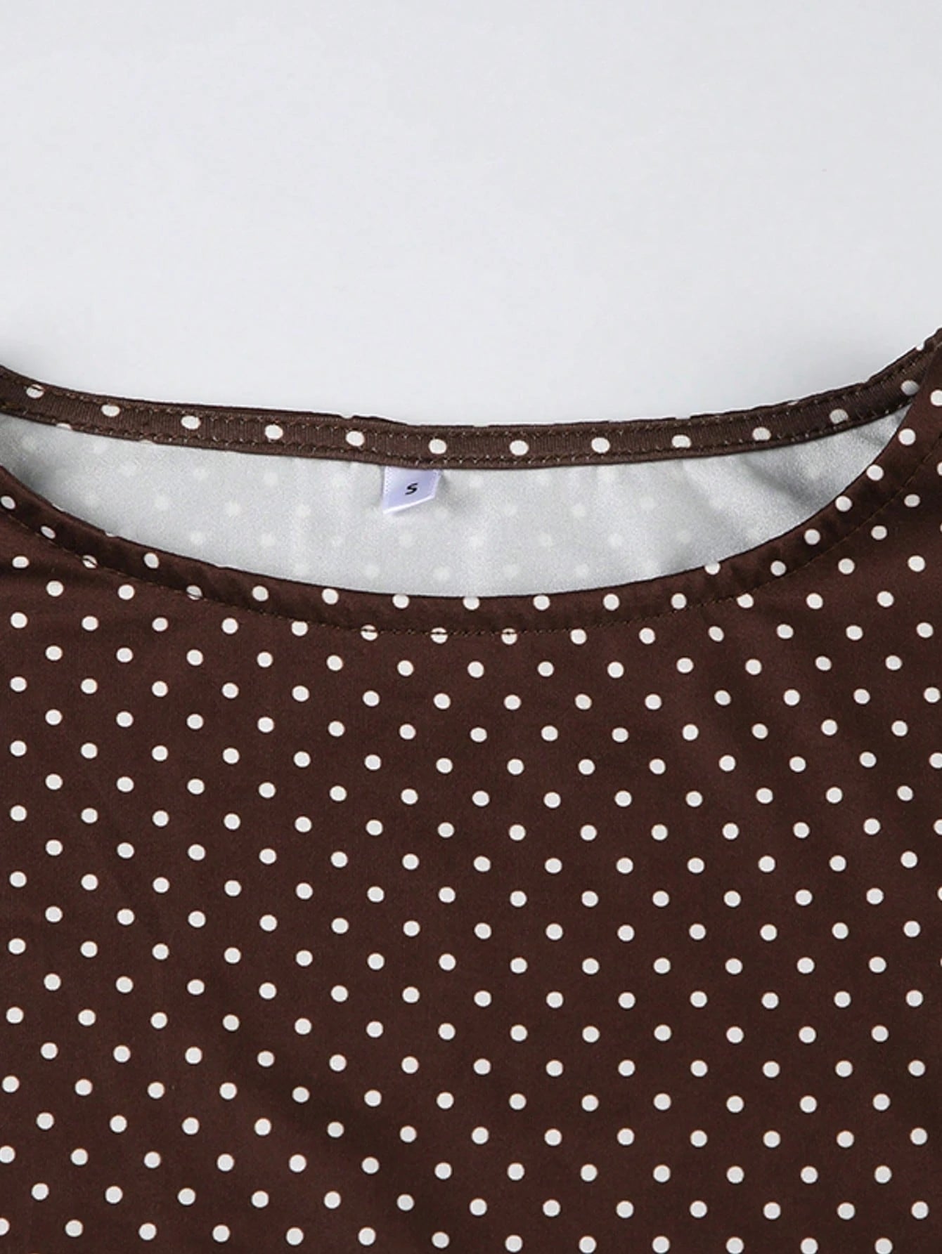 Women's Polka Dot Print Sleeveless A-Line Dress, Elegant Round Neck Bodycon Dress, Summer Outfit, Vintage Chic Style Party Brown