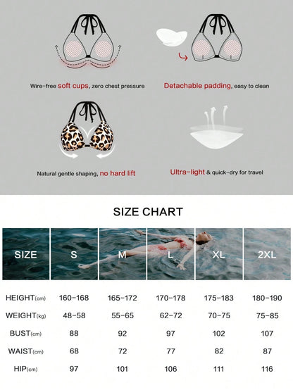 Women's Sexy Halter Bikini Set, Colorful Polka Dot Print Two Pieces Swimwear, Beach New Style, Vacationcore Black Summer