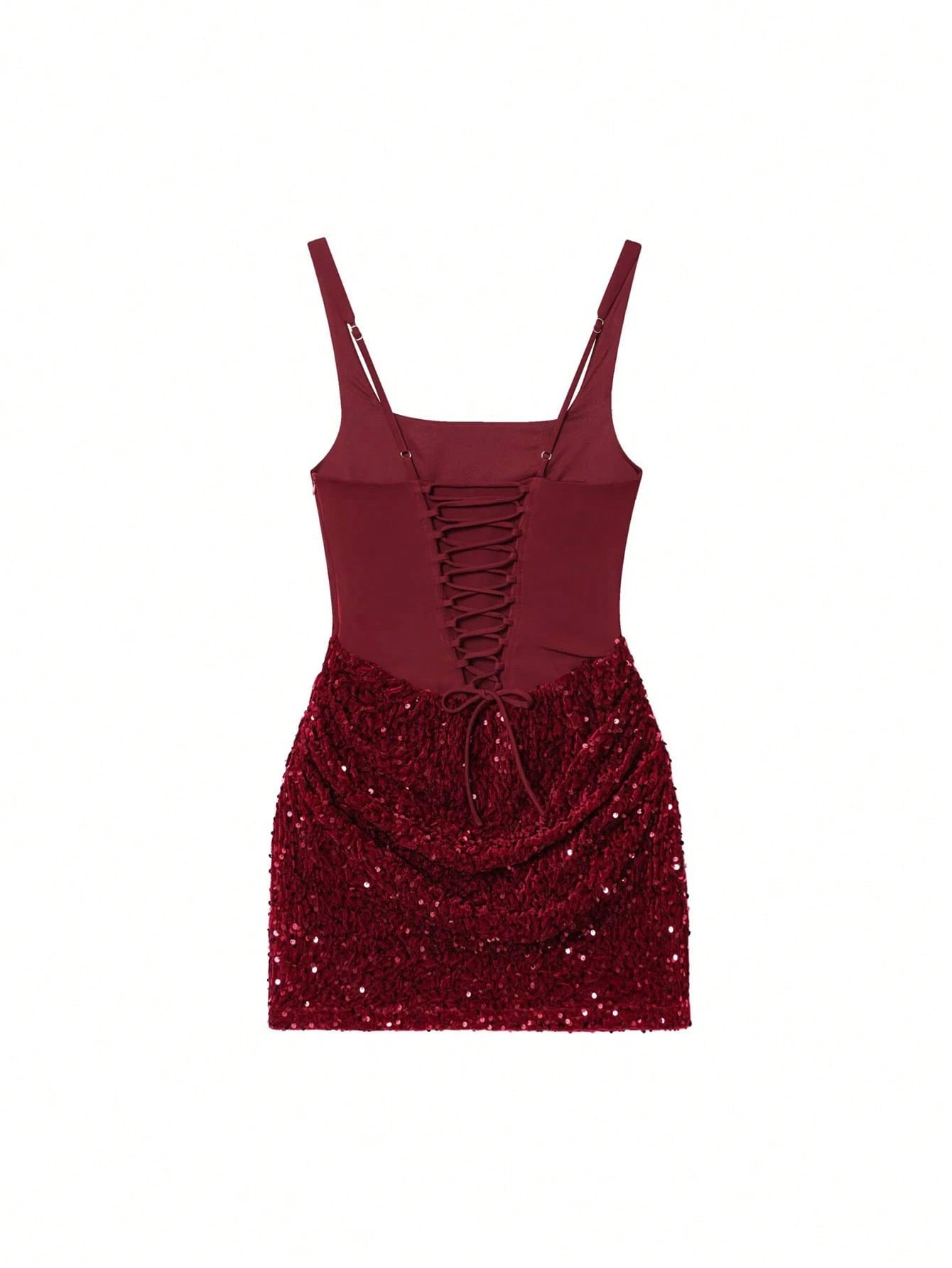 Women's Sexy Sequin Mini Dress, Square Neck, Fitted, Elegant Sexy Party Wedding Evening Gown Vacation Summer Red