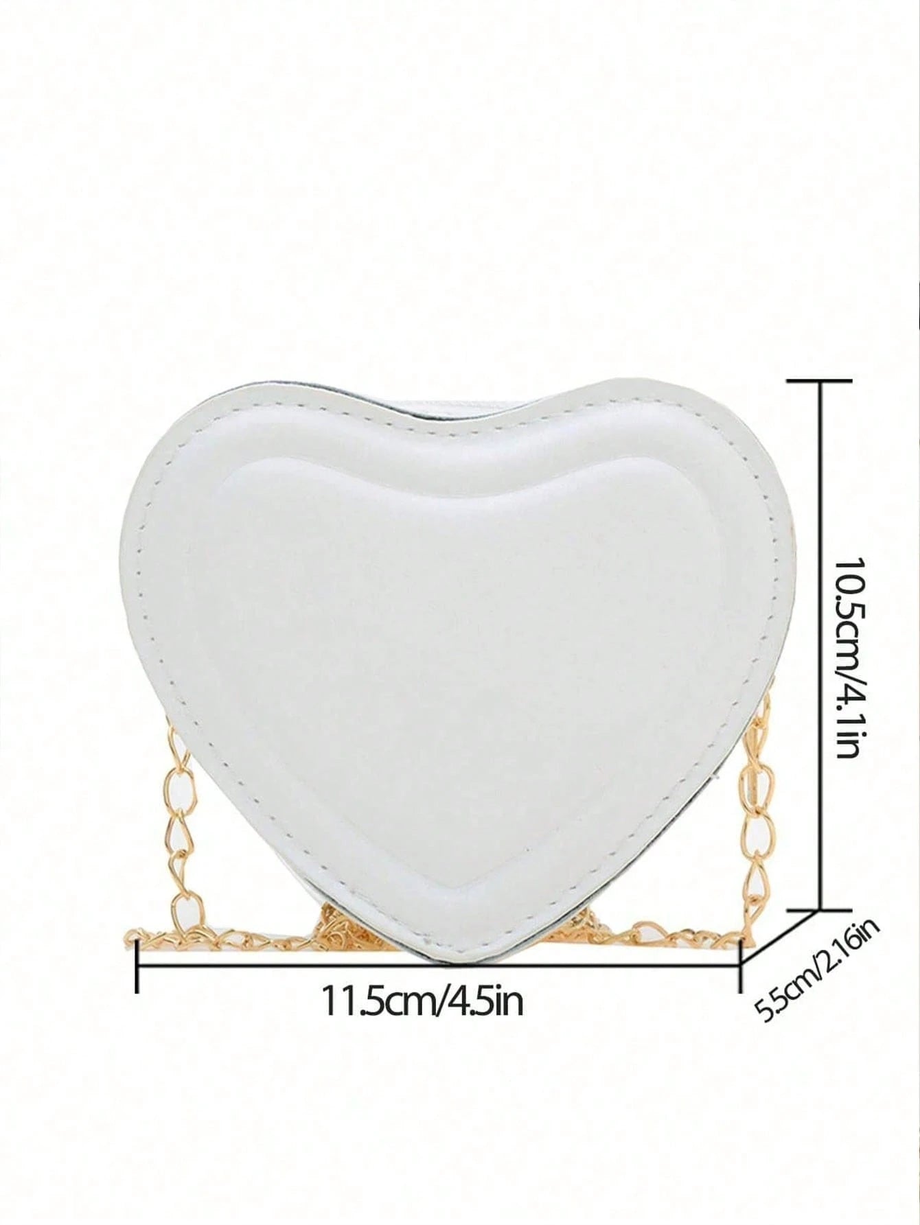 Women's Solid Color Heart Shaped Chain Shoulder Bag
