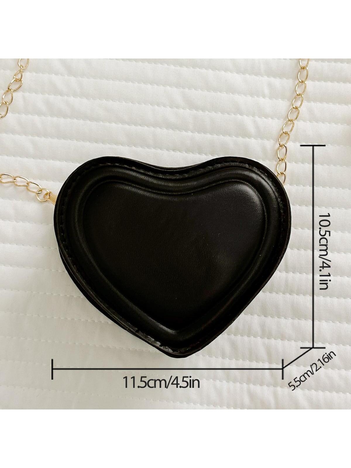 Women's Solid Color Heart Shaped Chain Shoulder Bag