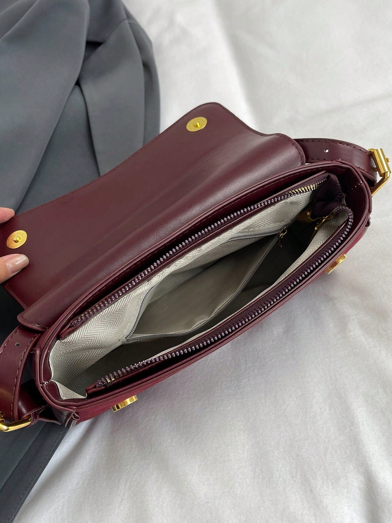 Women's Solid Color Matte Saddle Bag With Dual Shoulder Straps, Shoulder And Crossbody Wear