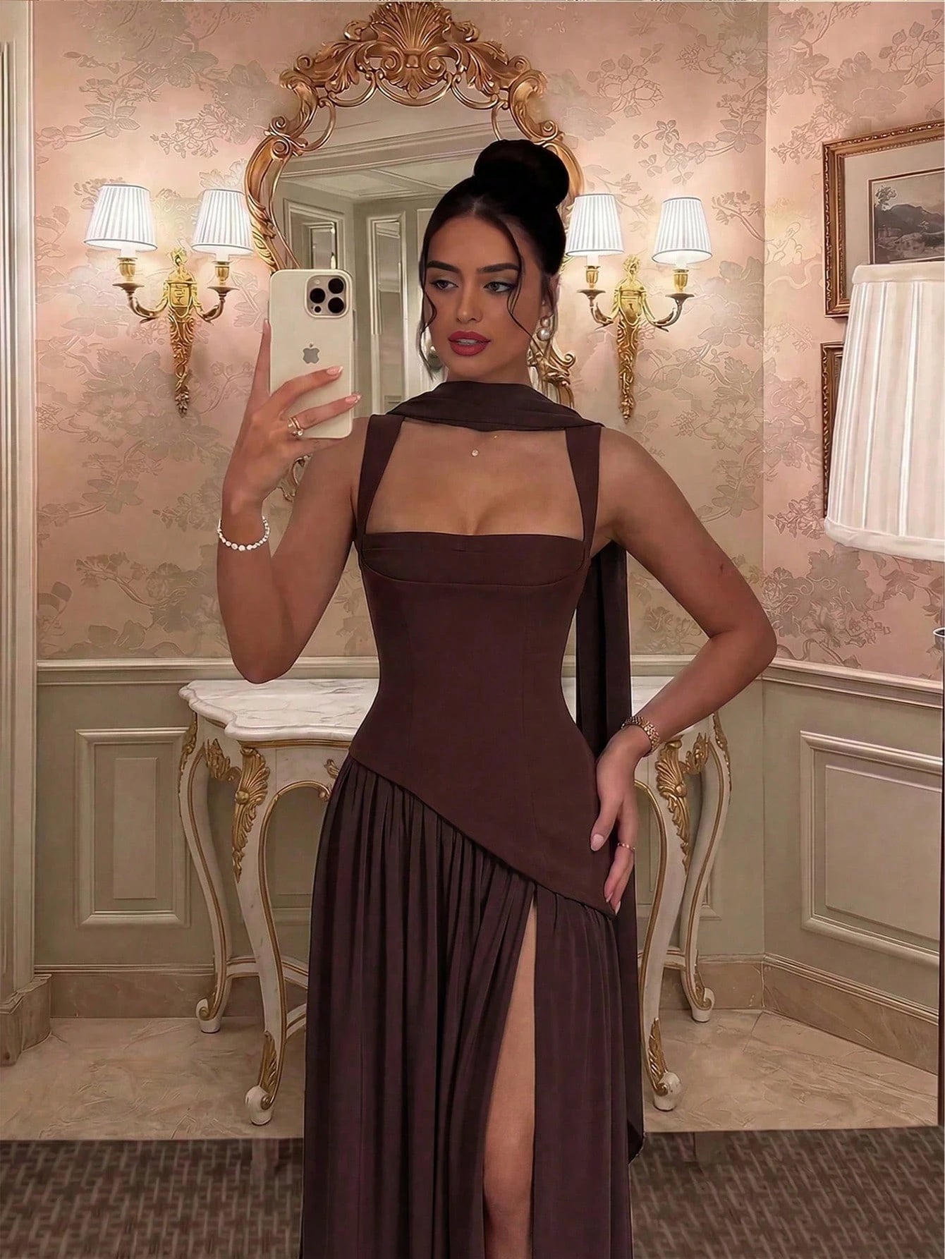 Women's Solid Color Square Neck Backless Tie Ruffle Hem Sexy Vacation Wedding Party Dress Elegant Summer