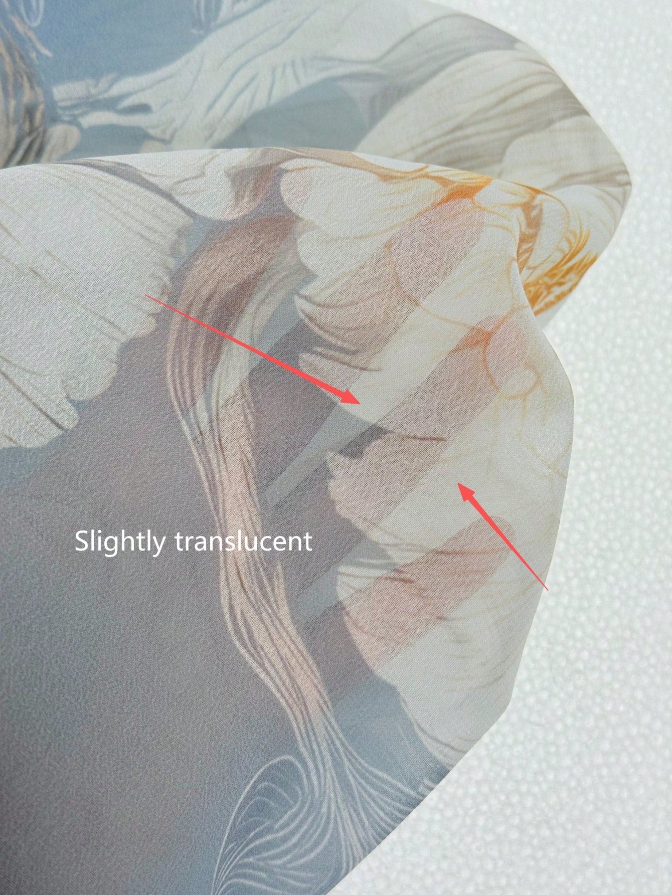 Women's Summer Bohemian Vacation Sheer Blue Floral Print Chiffon Blouse