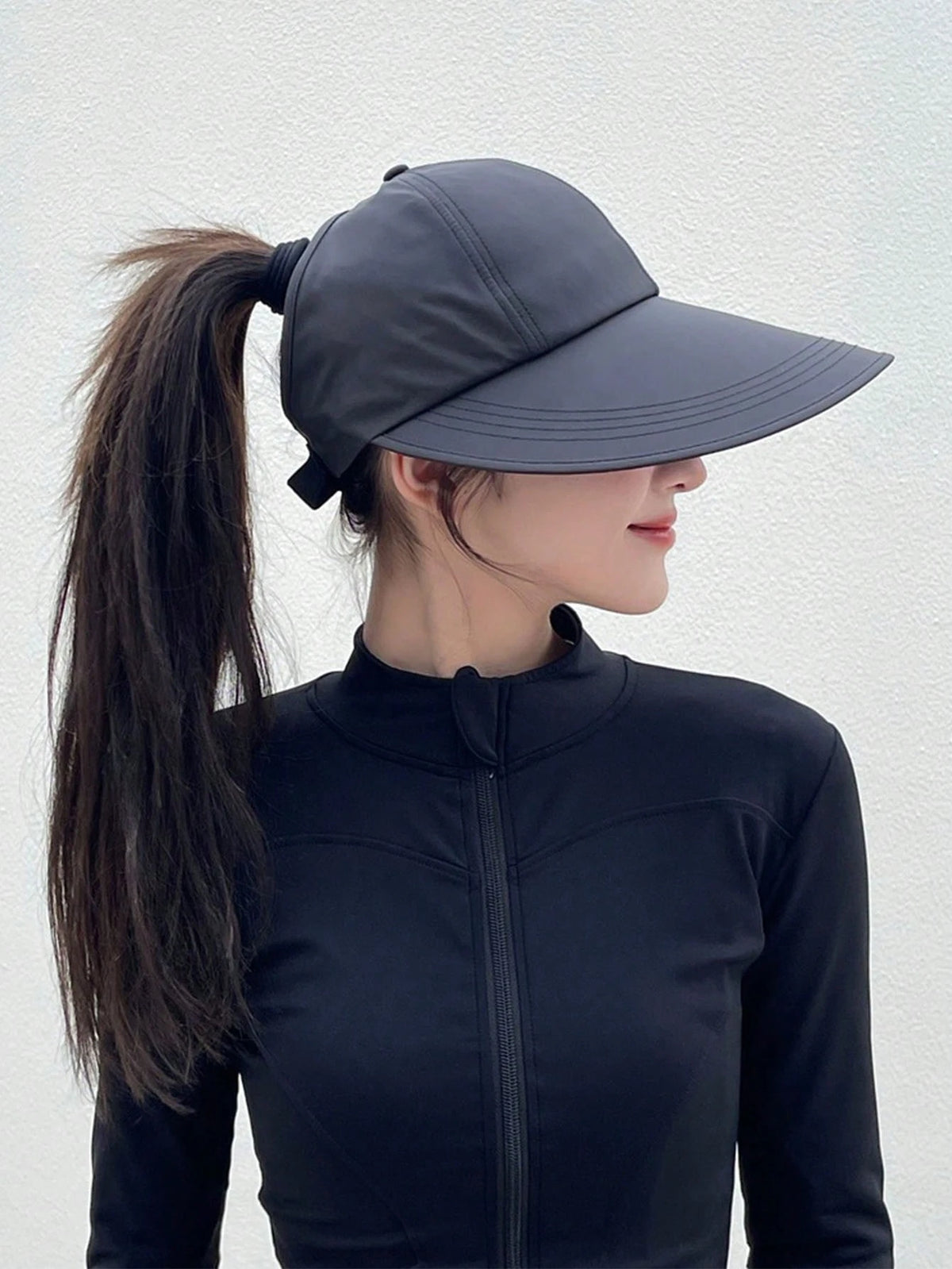 Women's Summer Quick-Dry Wide Brim Sun Hat, Half-Open Top Design, Suitable For Ponytail, UV Protection, Breathable, Suitable For Hiking, Travel And Beach