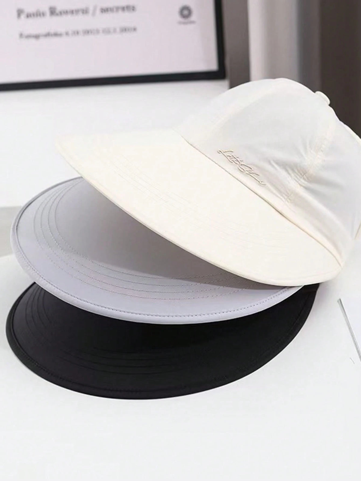 Women's Summer Quick-Dry Wide Brim Sun Hat, Half-Open Top Design, Suitable For Ponytail, UV Protection, Breathable, Suitable For Hiking, Travel And Beach
