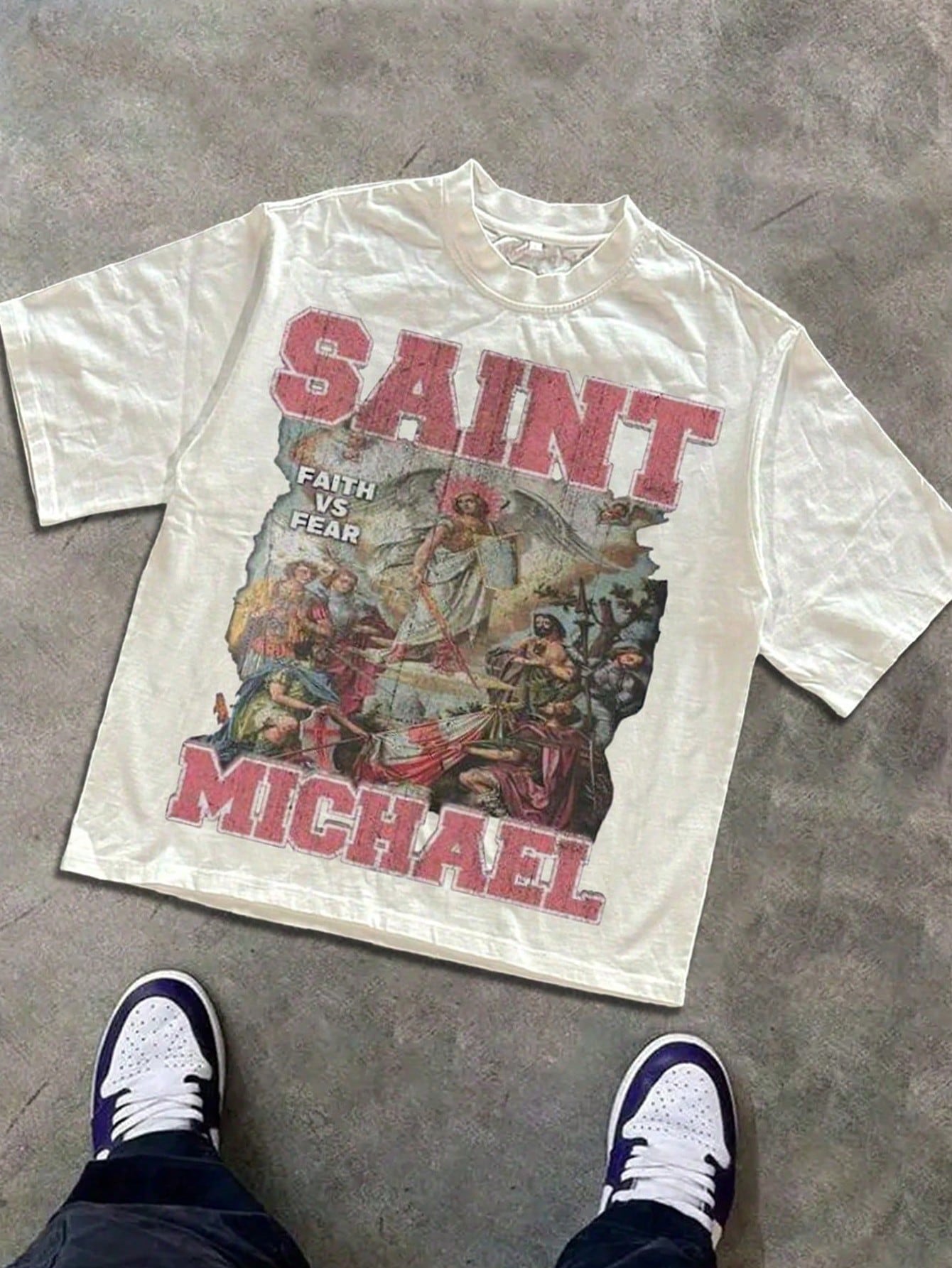 Women's Summer T-Shirt- Religious Painting- Printed Round Neck Short Sleeve, 220g Pure Cotton Fabric T-Shirt, Suitable For Women's Daily Wear