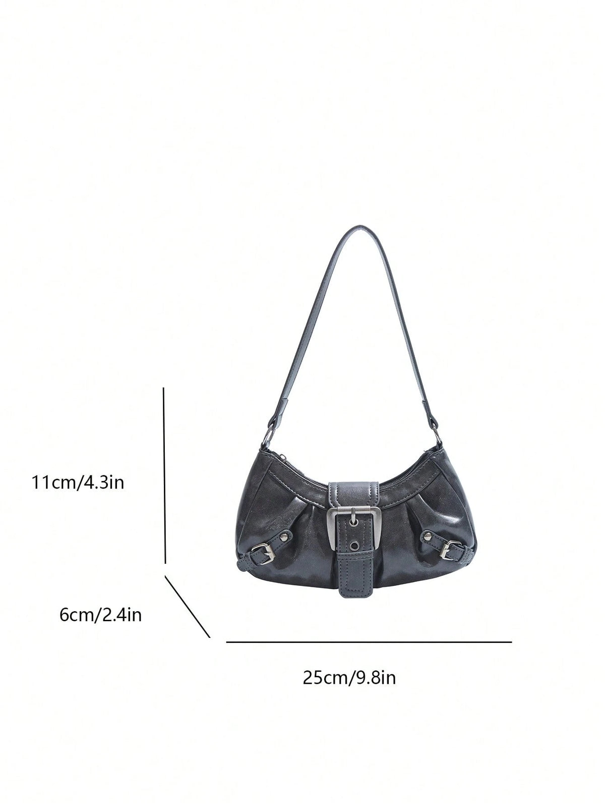 Women's Vintage Punk Rivet Motorcycle Bag, Shoulder Underarm Bag For Work And Commute