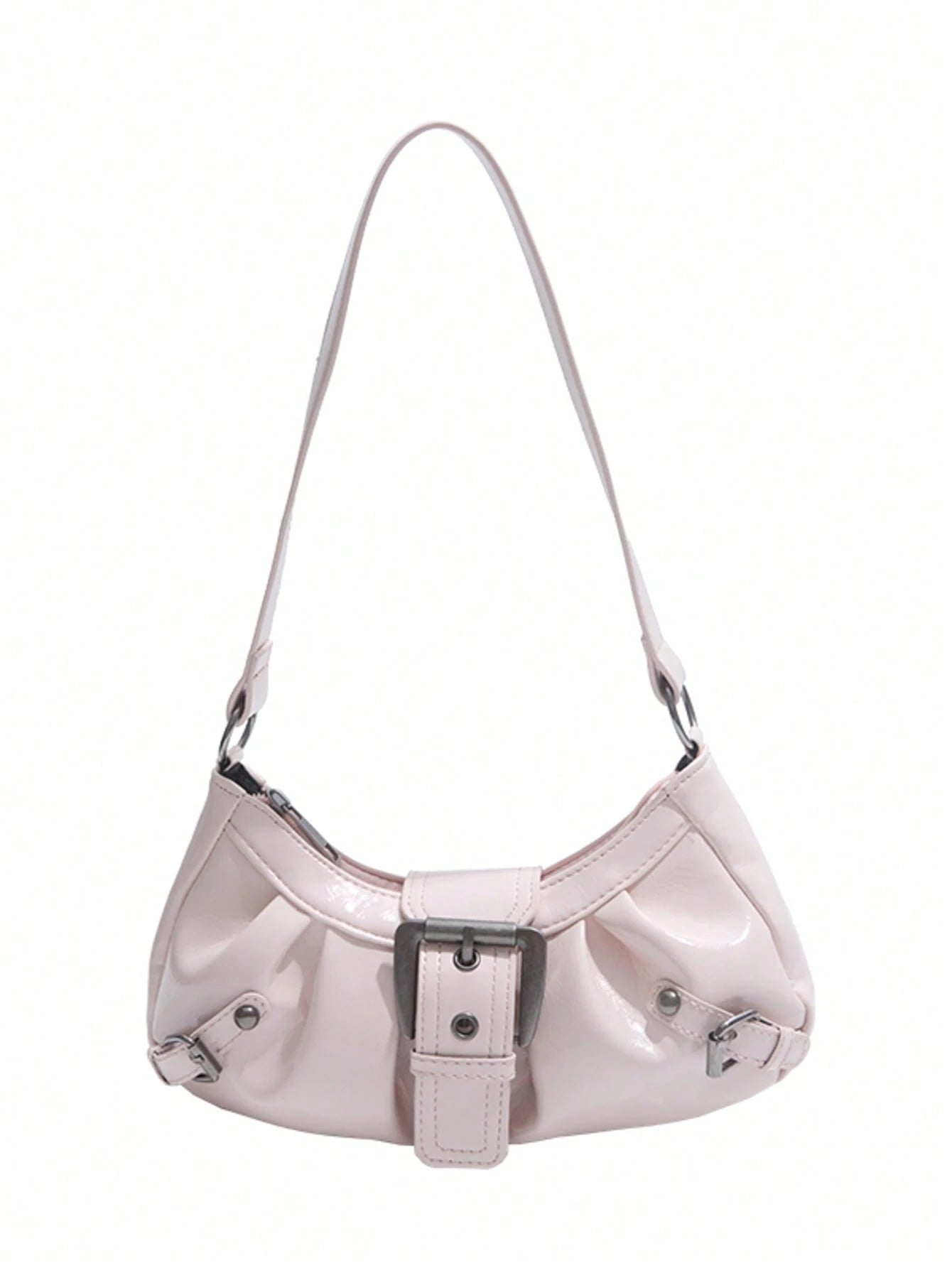 Women's Vintage Punk Rivet Motorcycle Shoulder Bag, Commuter Underarm Bag