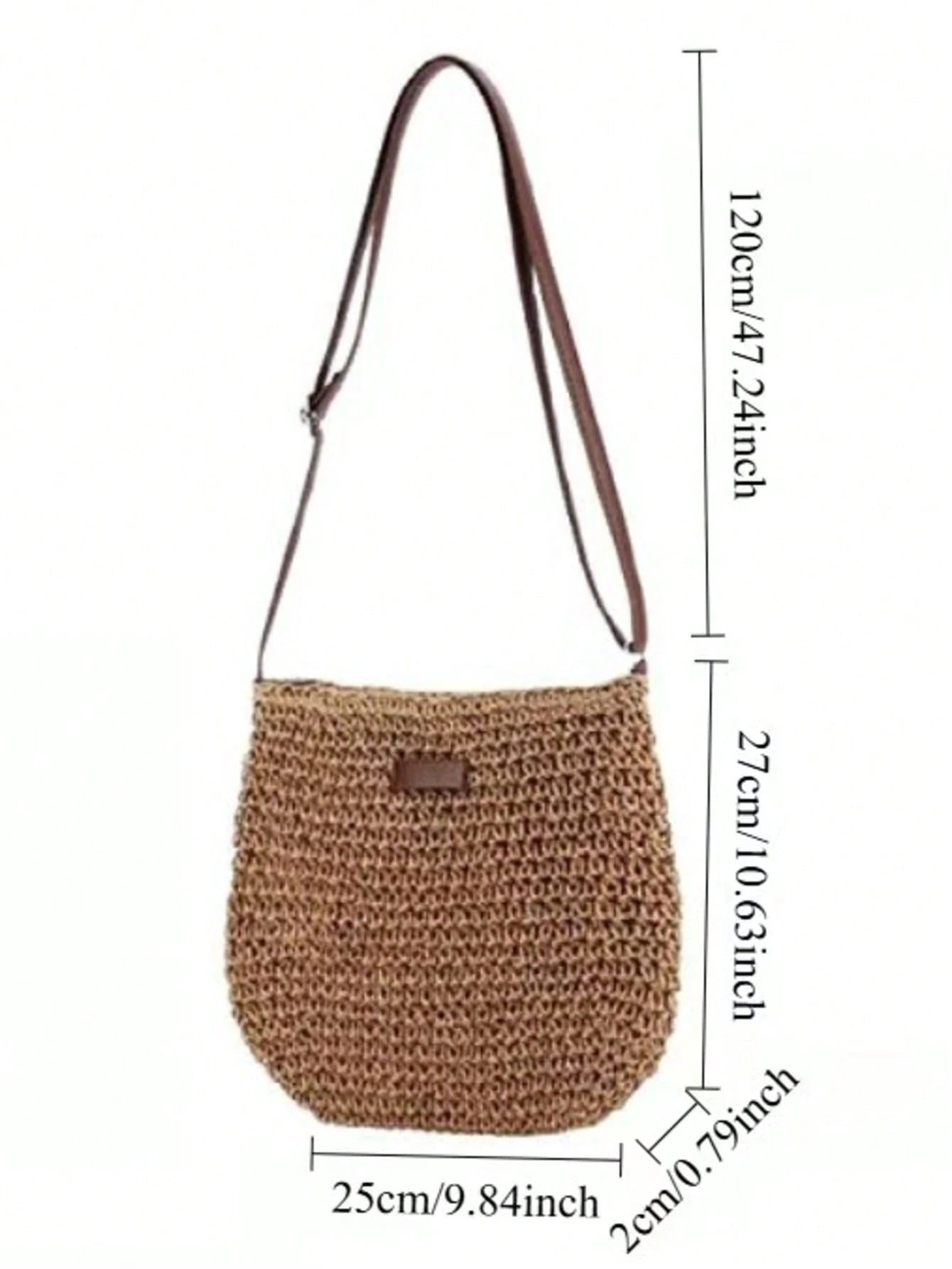 Women Straw Woven Crossbody Bag Summer Beach Shoulder Handbag Tote Bag White Woven Bag