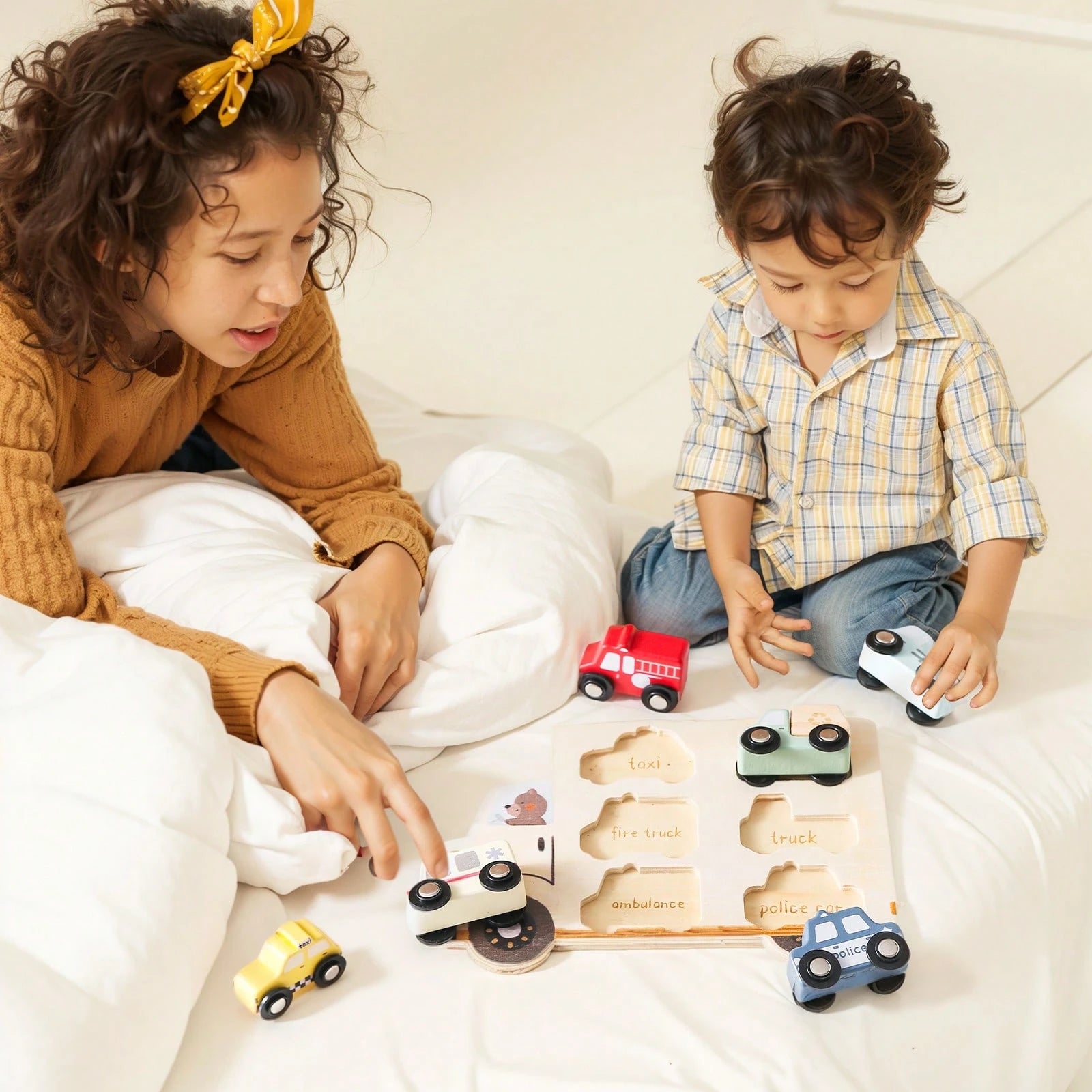 Wooden Baby Push And Pull Toy Car, Transportation Model, Inlay Board Matching Toy, Toddler Shape Recognition, Hand-Eye Coordination Training, Baby Early Education, Puzzle Enlightenment Toy