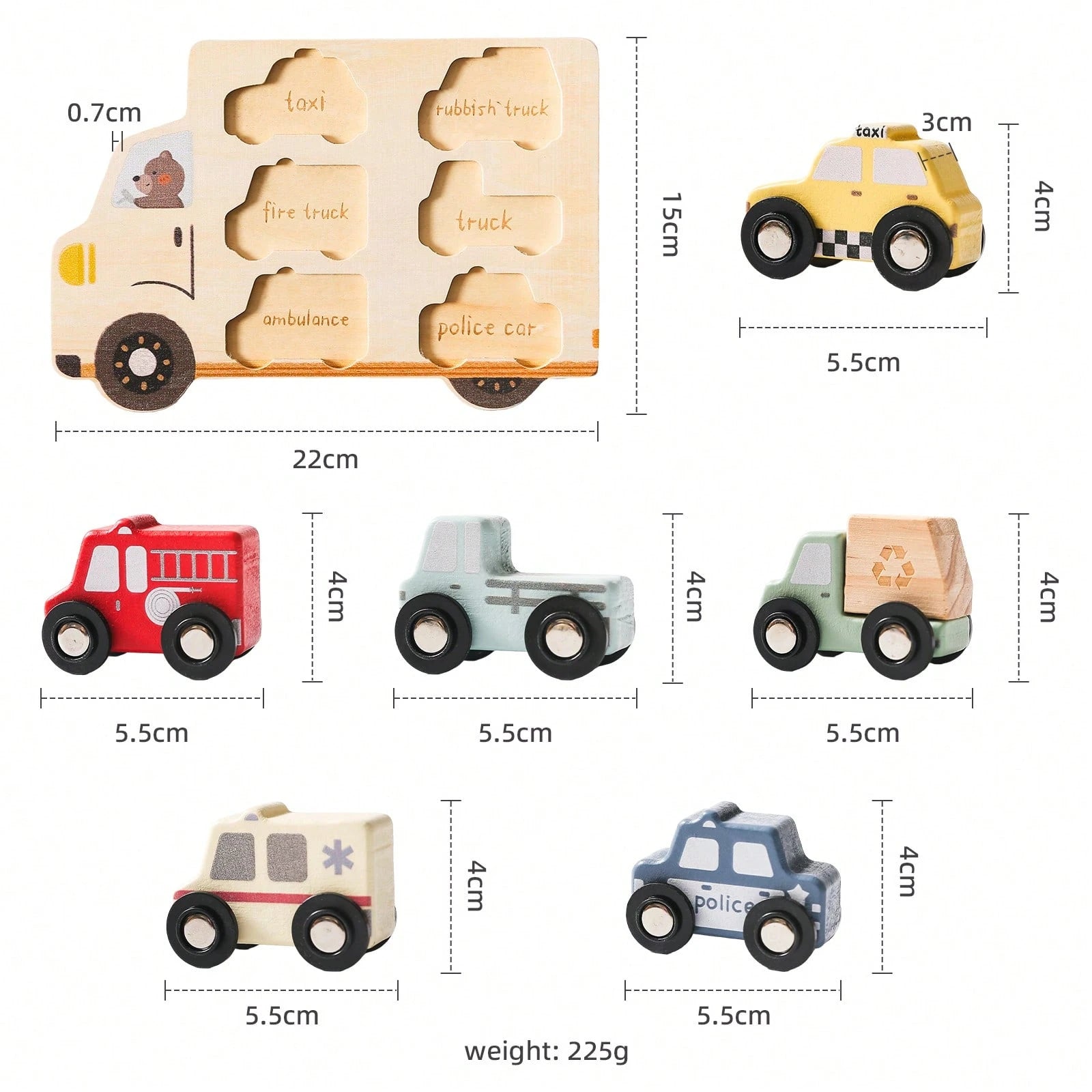 Wooden Baby Push And Pull Toy Car, Transportation Model, Inlay Board Matching Toy, Toddler Shape Recognition, Hand-Eye Coordination Training, Baby Early Education, Puzzle Enlightenment Toy