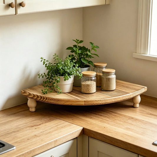 Wooden Corner Shelf, Used As Display Rack On Kitchen, Coffee Bar, Farmhouse Decoration, Bathroom, Restaurant To Display Or Store Small Items