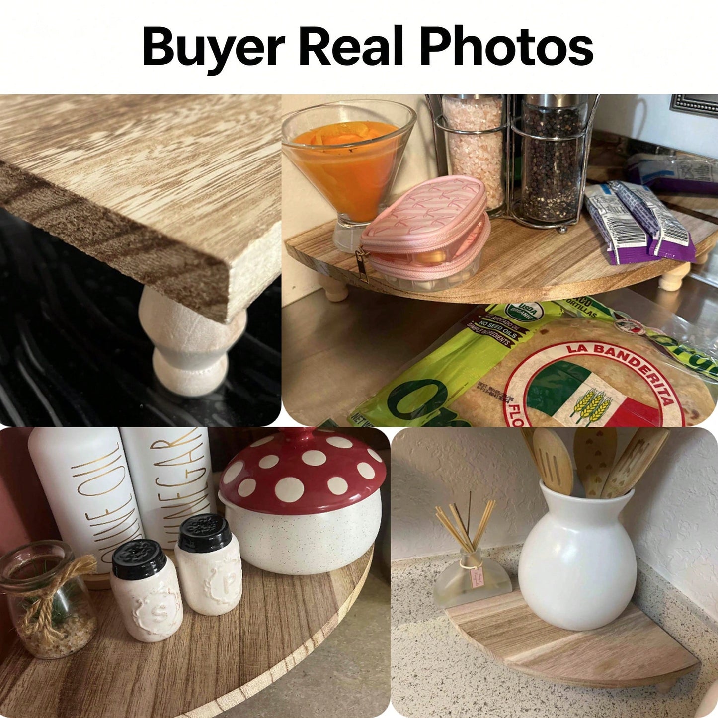 Wooden Corner Shelf, Used As Display Rack On Kitchen, Coffee Bar, Farmhouse Decoration, Bathroom, Restaurant To Display Or Store Small Items