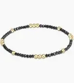 Worthy Pattern 2mm Bead Bracelet- Faceted Hematite