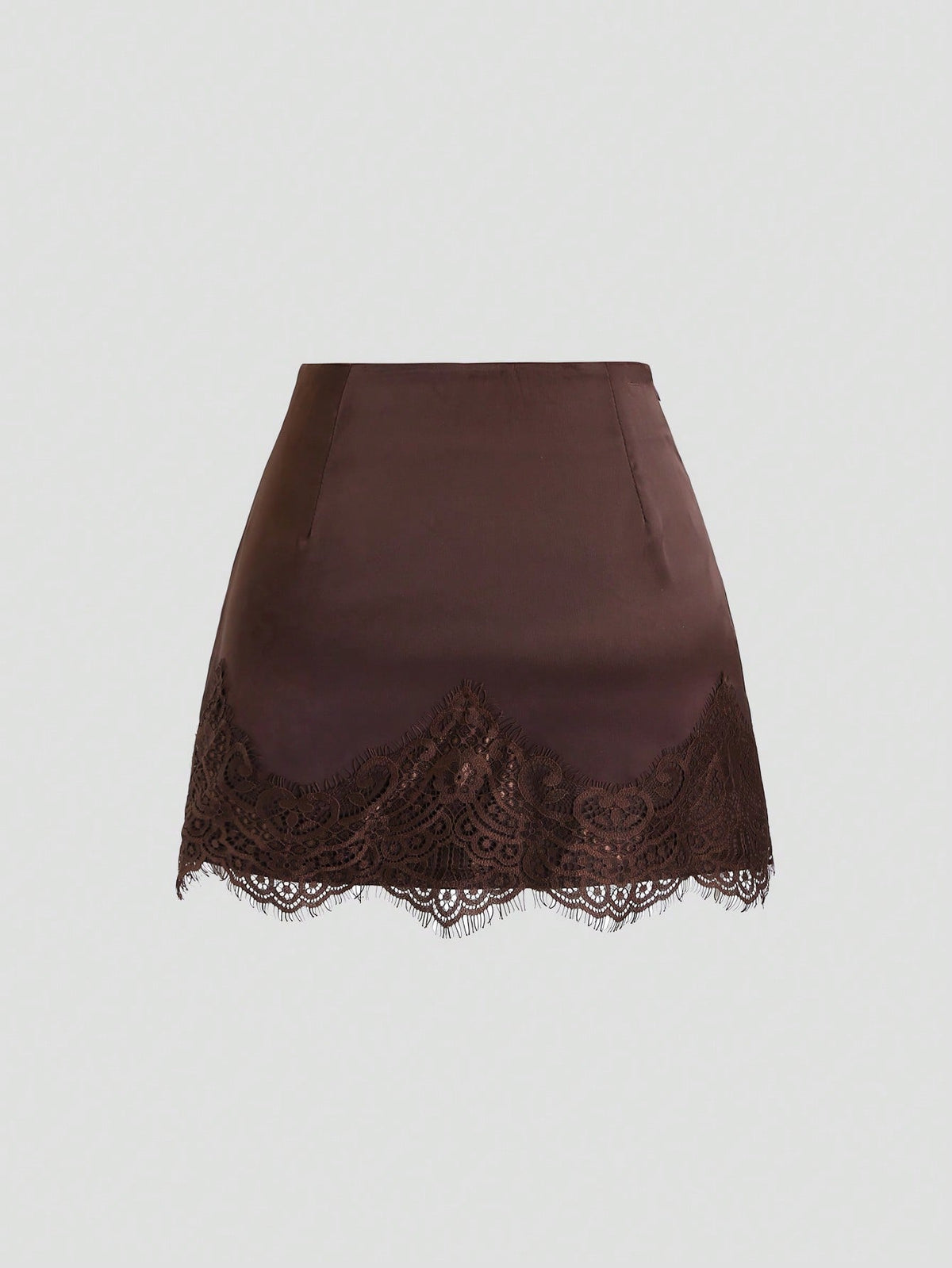 x Luisa Sonza Sweetra Elegant French Retro Satin Brown Floral Patchwork Casual Skirt, Chic Early Spring New Arrival