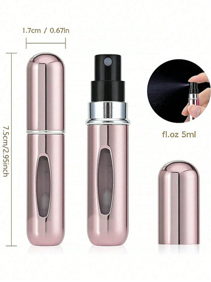 X Milania Collab 4pcs/Set 5ml Refillable Perfume Bottles, Mini Portable Aluminum Spray Bottles,Giveaways,Travel,Cheap Stuff,Travel Essential