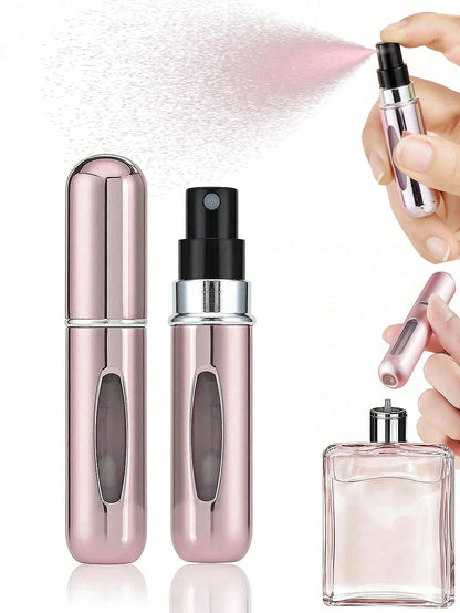 X Milania Collab 4pcs/Set 5ml Refillable Perfume Bottles, Mini Portable Aluminum Spray Bottles,Giveaways,Travel,Cheap Stuff,Travel Essential