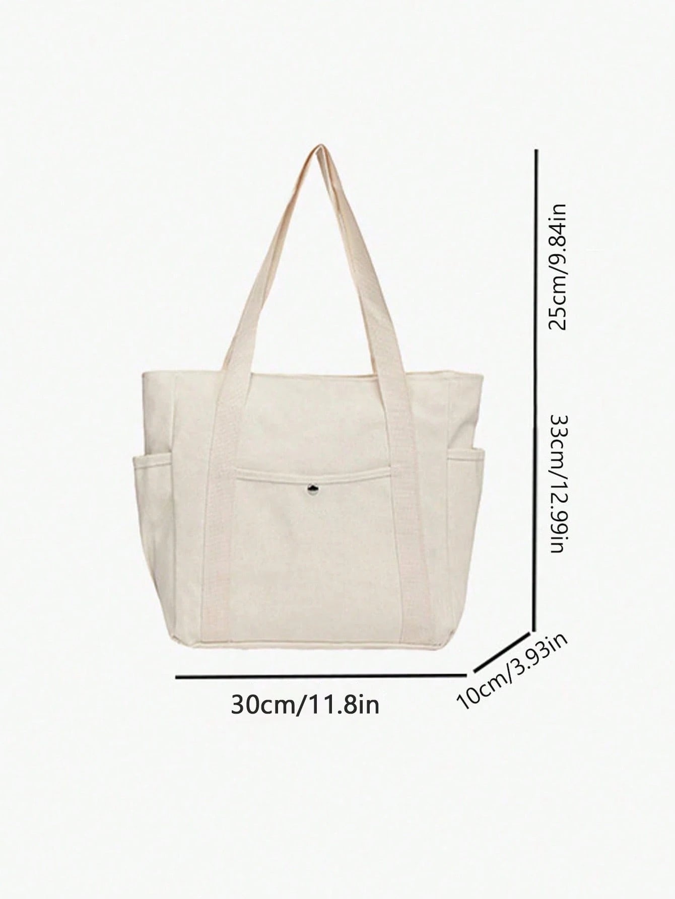 X Milania Women's Multi-Pocket Canvas Tote Bag, Large Capacity, Reusable,  Suitable For Daily Use And Travel,  Multi-Compartment Design (30x33cm)
