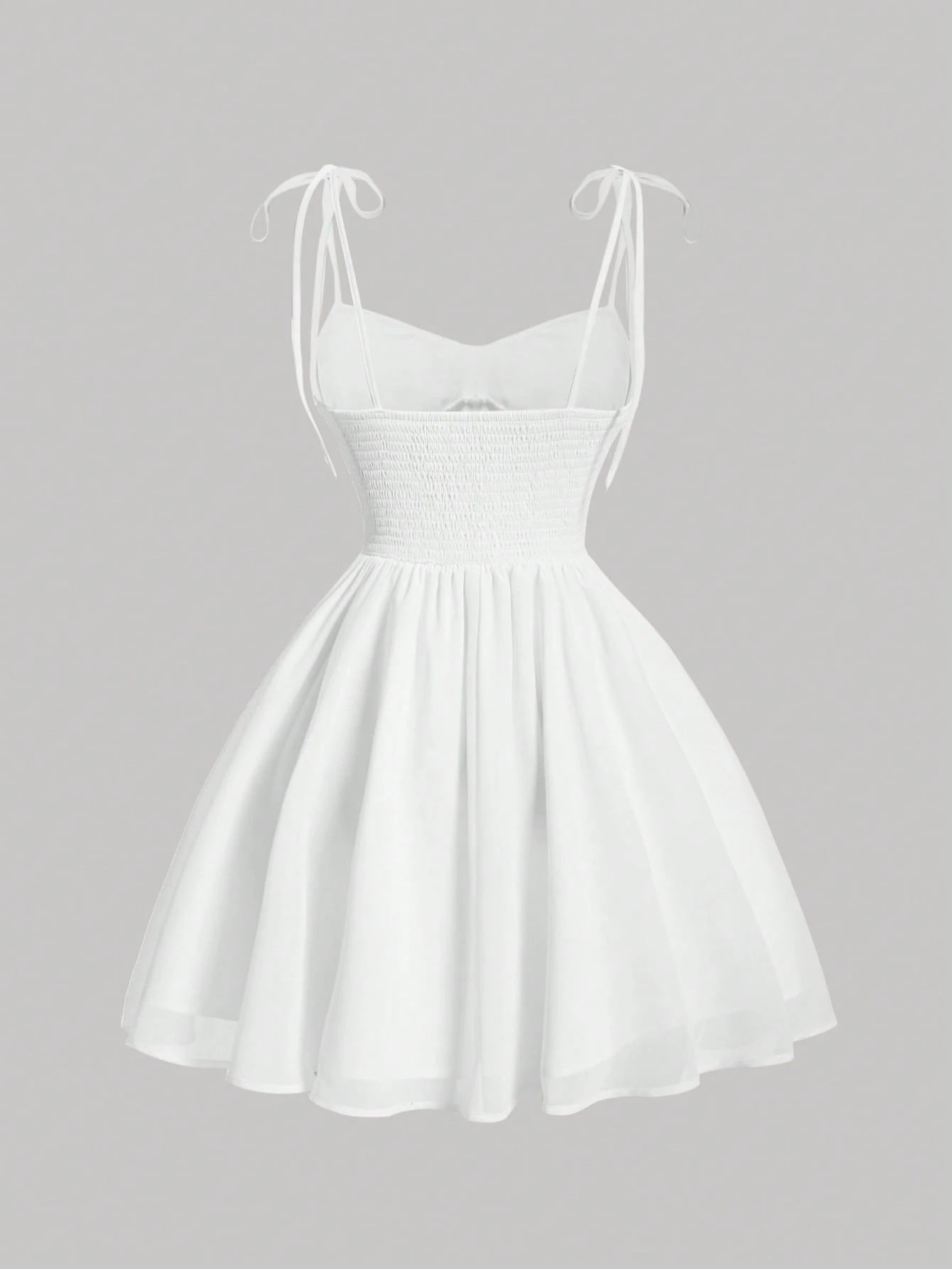 X YERIMUA MOD Women's Ruched Bust Milkmaid Cami Dress,White Graduation Dress