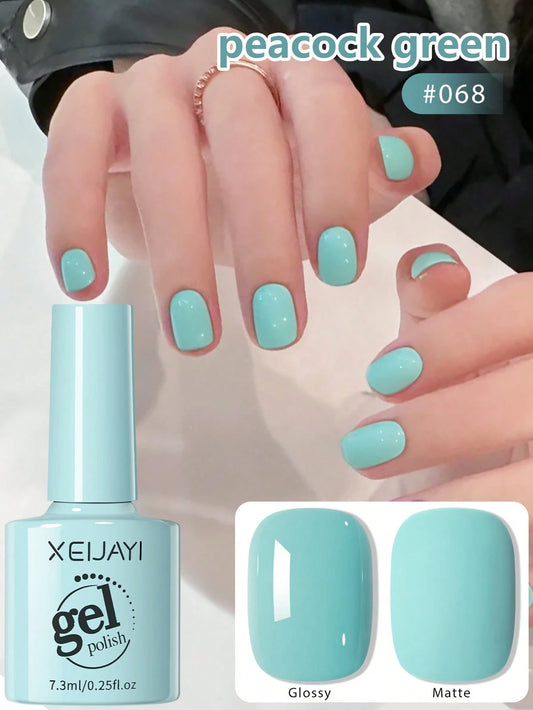 XEIJAYI 1Pc Peacock Green Gel Nail Polish Gel Color Gel Nail Polish Long-Lasting Nail Gel Soak Led/UV Gel Nail Polish Nail Art Nail Salon Home Gift For Women For Spring Nails