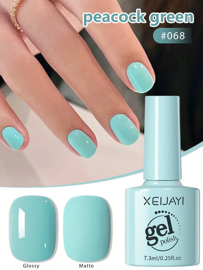 XEIJAYI 1Pc Peacock Green Gel Nail Polish Gel Color Gel Nail Polish Long-Lasting Nail Gel Soak Led/UV Gel Nail Polish Nail Art Nail Salon Home Gift For Women For Spring Nails