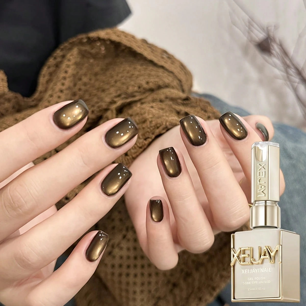 XEIJAYI XEJAYI Fine Powder Smoke Cat Eye Gel, Lasting Shine For Effortlessly Chic Nails, Versatile 15ml Soak Off UV/LED Gel Polish, Professional Magnetic Polish For Home & Salon Manicure, Perfect Gift