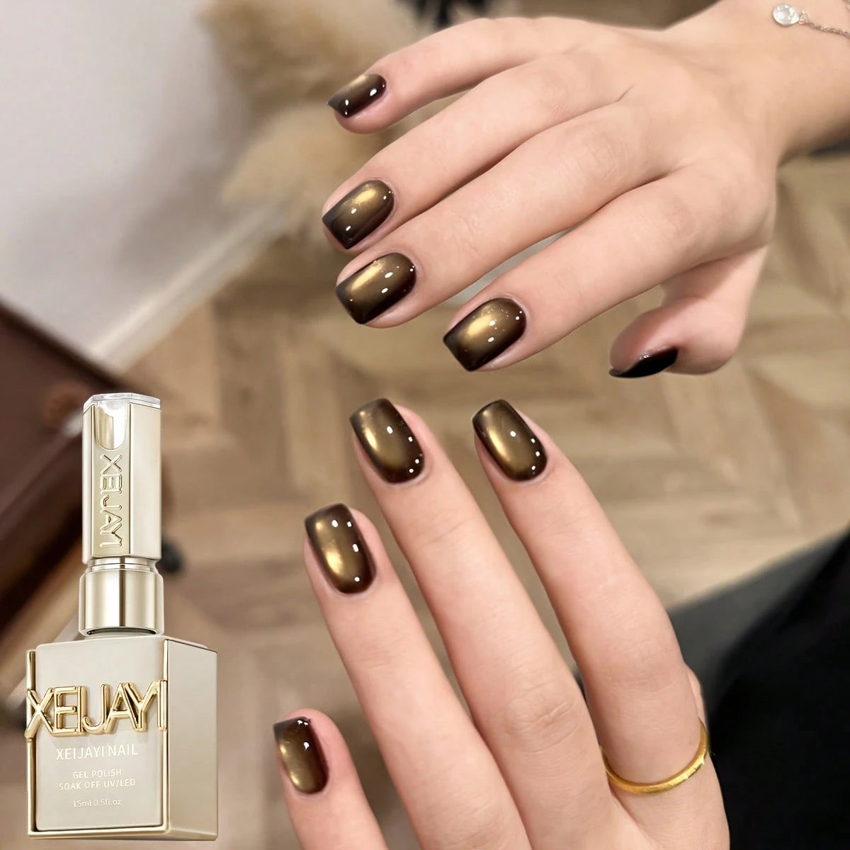 XEIJAYI XEJAYI Fine Powder Smoke Cat Eye Gel, Lasting Shine For Effortlessly Chic Nails, Versatile 15ml Soak Off UV/LED Gel Polish, Professional Magnetic Polish For Home & Salon Manicure, Perfect Gift