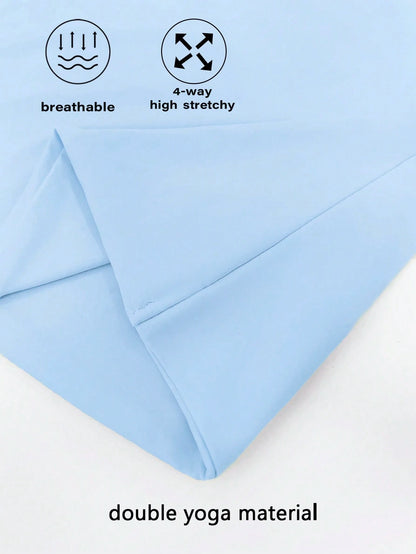 XLLAIS 2026 Women's Crew Neck Short Sleeve Solid Color Basic Fitted Sporty Casual T-Shirt, Summer