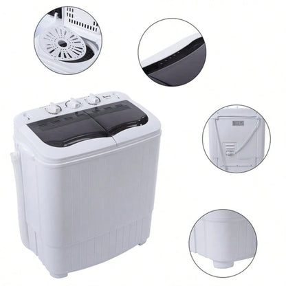 XPB35-188S 14.3(7.7 6.6)Lbs Semi-Automatic Gray Cover Washing Machine