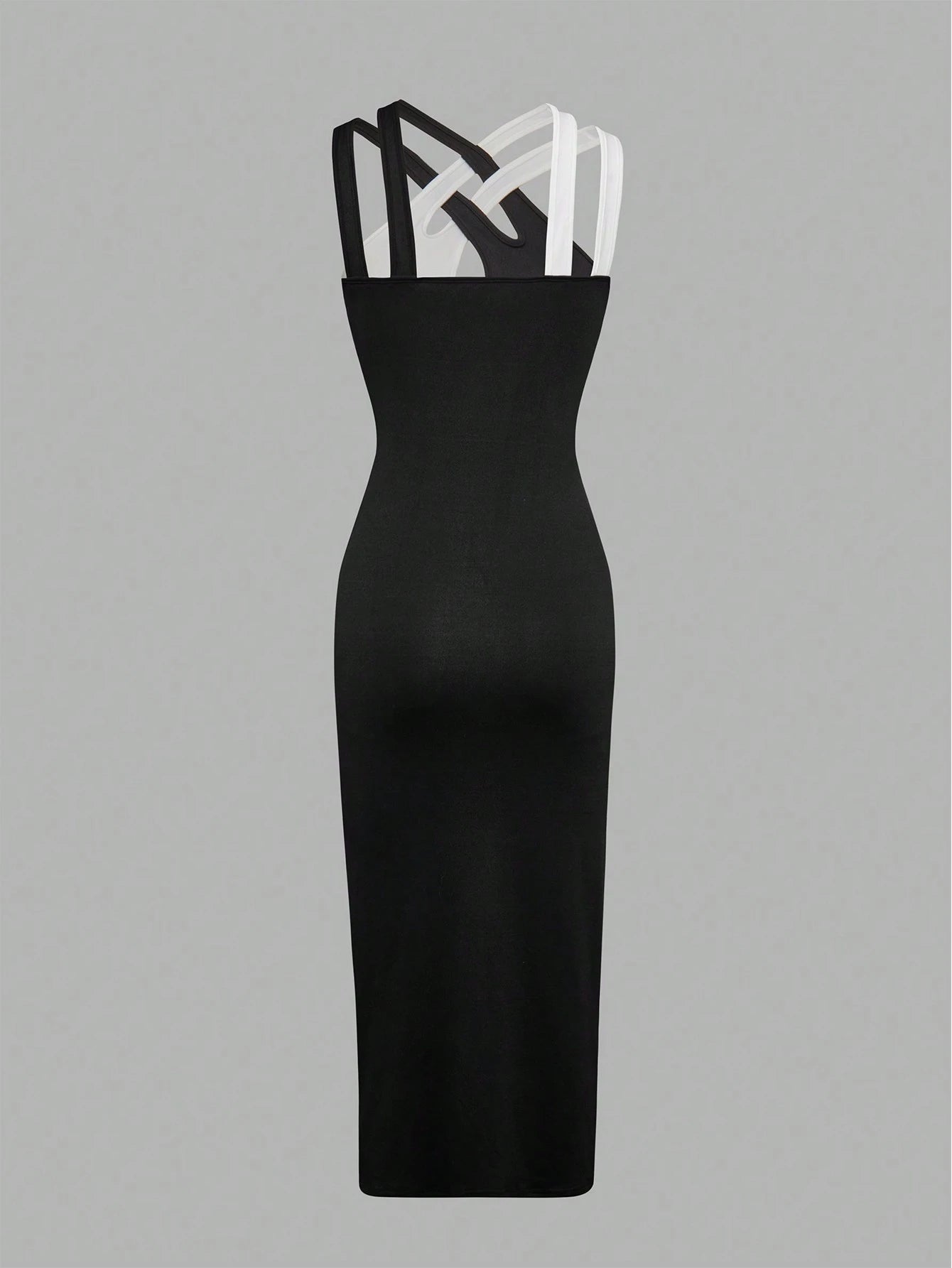 Xyvia Color-Blocked Leopard Print Halterneck Dress With Hollow-Out Details, Summer Maxi Women Outfit