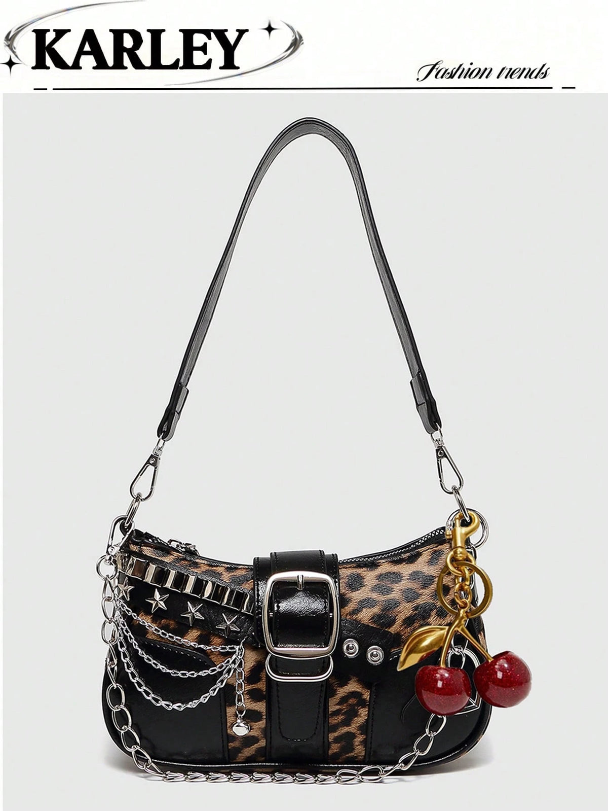 Y2K Fashionable Versatile Star & Moon Design Unique Silver Millennium Shoulder Chain Crossbody Bag, Perfect For Girls' Street Style And Party Outfits