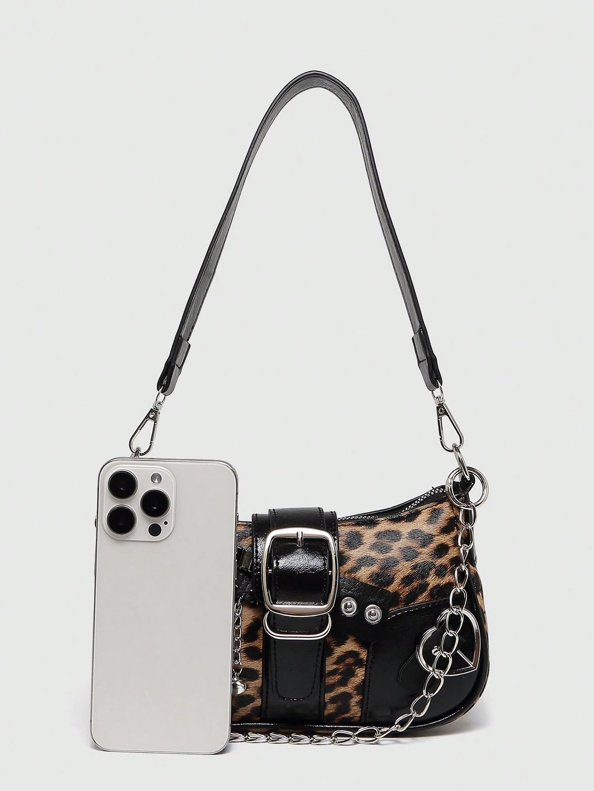 Y2K Fashionable Versatile Star & Moon Design Unique Silver Millennium Shoulder Chain Crossbody Bag, Perfect For Girls' Street Style And Party Outfits