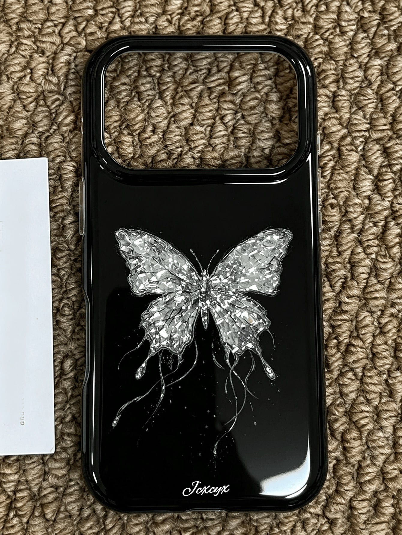 Y2k Stylish Cute Bling Glitter Butterfly Glossy IMD Phone Case Compatible With IPhone 17 Pro Max 17 Pro 17 16 Pro Max 16 Pro 16 15 Pro Max 15 Pro 15 14 Pro Max 14 Pro 14 13 Pro Max 13 Pro 13 12 Pro Ma