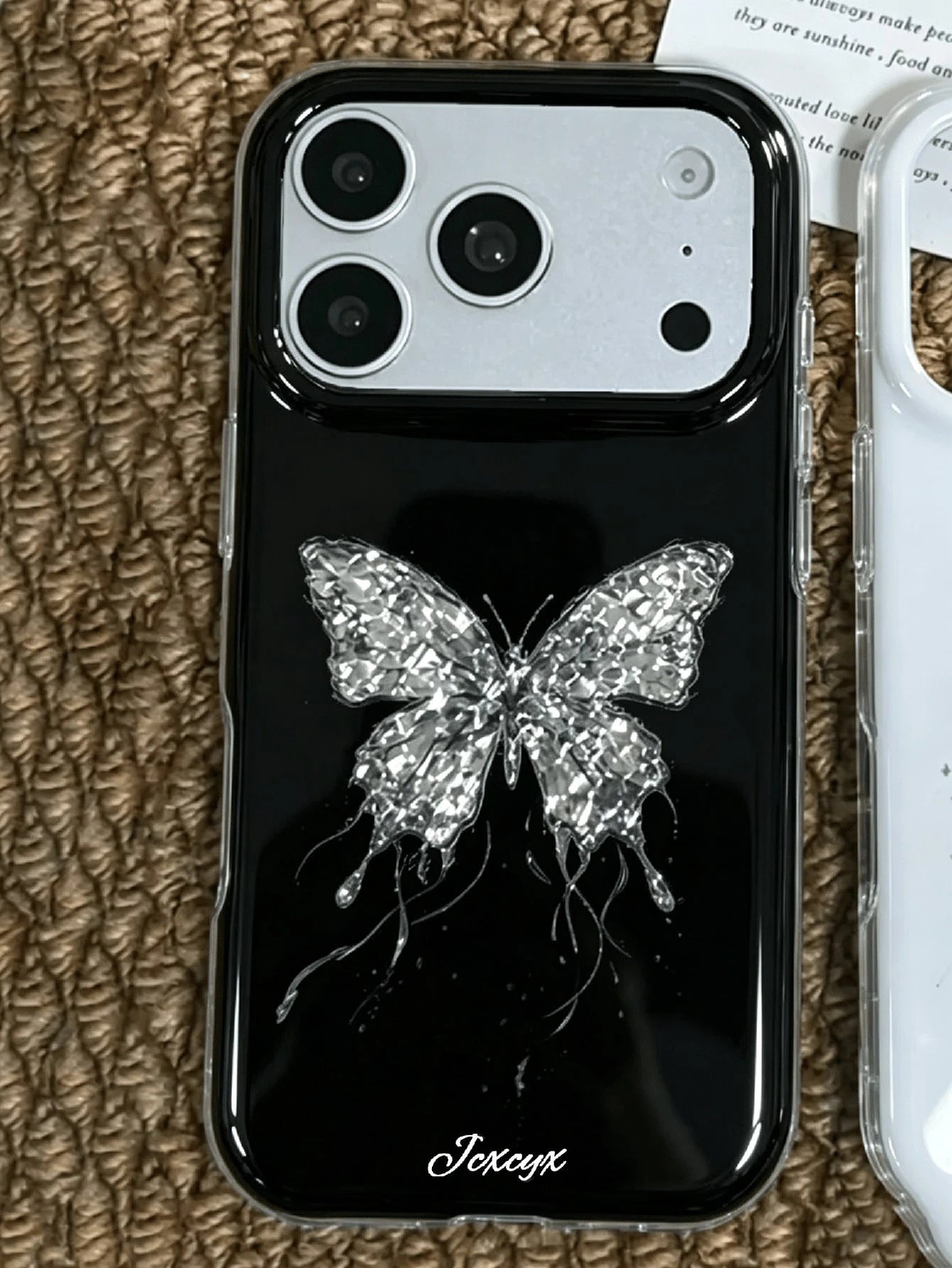 Y2k Stylish Cute Bling Glitter Butterfly Glossy IMD Phone Case Compatible With IPhone 17 Pro Max 17 Pro 17 16 Pro Max 16 Pro 16 15 Pro Max 15 Pro 15 14 Pro Max 14 Pro 14 13 Pro Max 13 Pro 13 12 Pro Ma