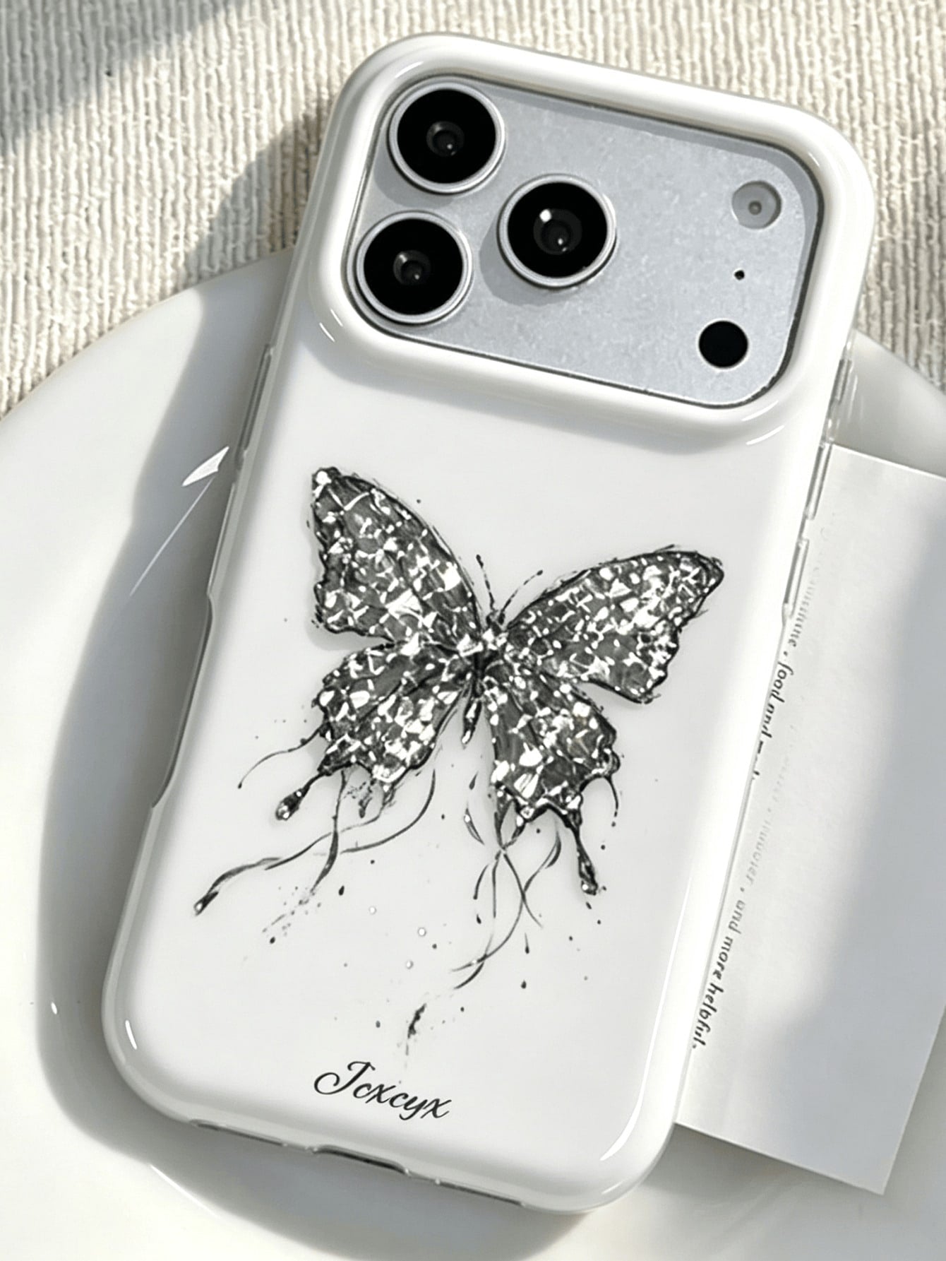 Y2k Stylish Cute Bling Glitter Butterfly Glossy IMD Phone Case Compatible With IPhone 17 Pro Max 17 Pro 17 16 Pro Max 16 Pro 16 15 Pro Max 15 Pro 15 14 Pro Max 14 Pro 14 13 Pro Max 13 Pro 13 12 Pro Ma