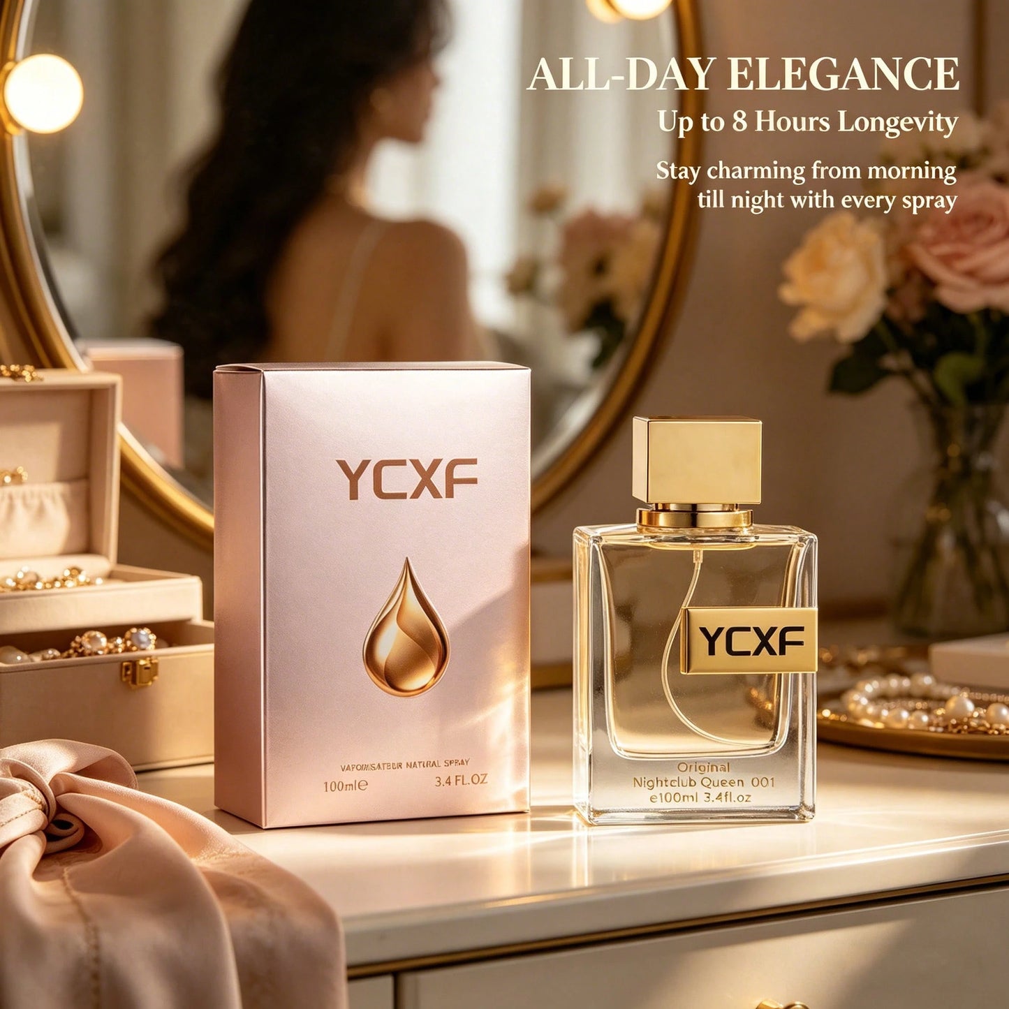 YCXF 3.4 Oz Arabian Women's Cologne Spray- Long-Lasting Arabian Fragrance, Inspired By Luxurious Middle Eastern Colognes, Ideal For Daily Wear, Parties, And As A Gift (With Arabic Name Design)- Vale