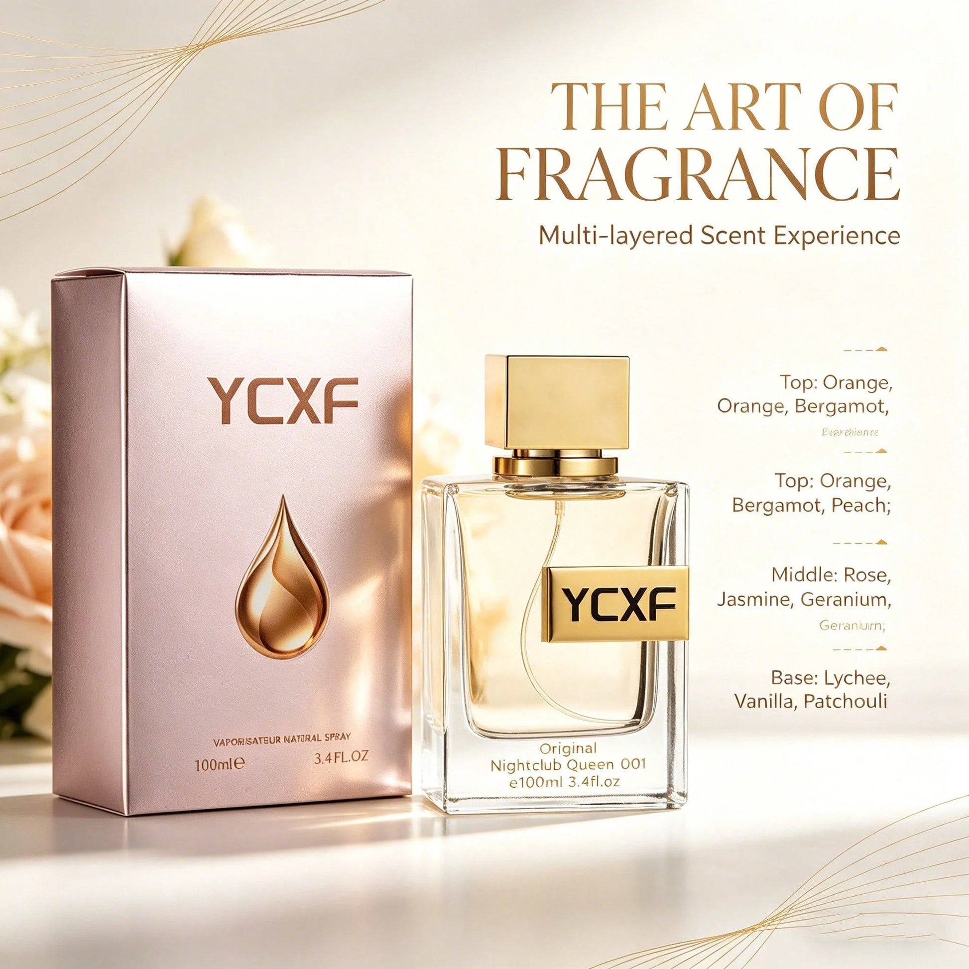 YCXF 3.4 Oz Arabian Women's Cologne Spray- Long-Lasting Arabian Fragrance, Inspired By Luxurious Middle Eastern Colognes, Ideal For Daily Wear, Parties, And As A Gift (With Arabic Name Design)- Vale