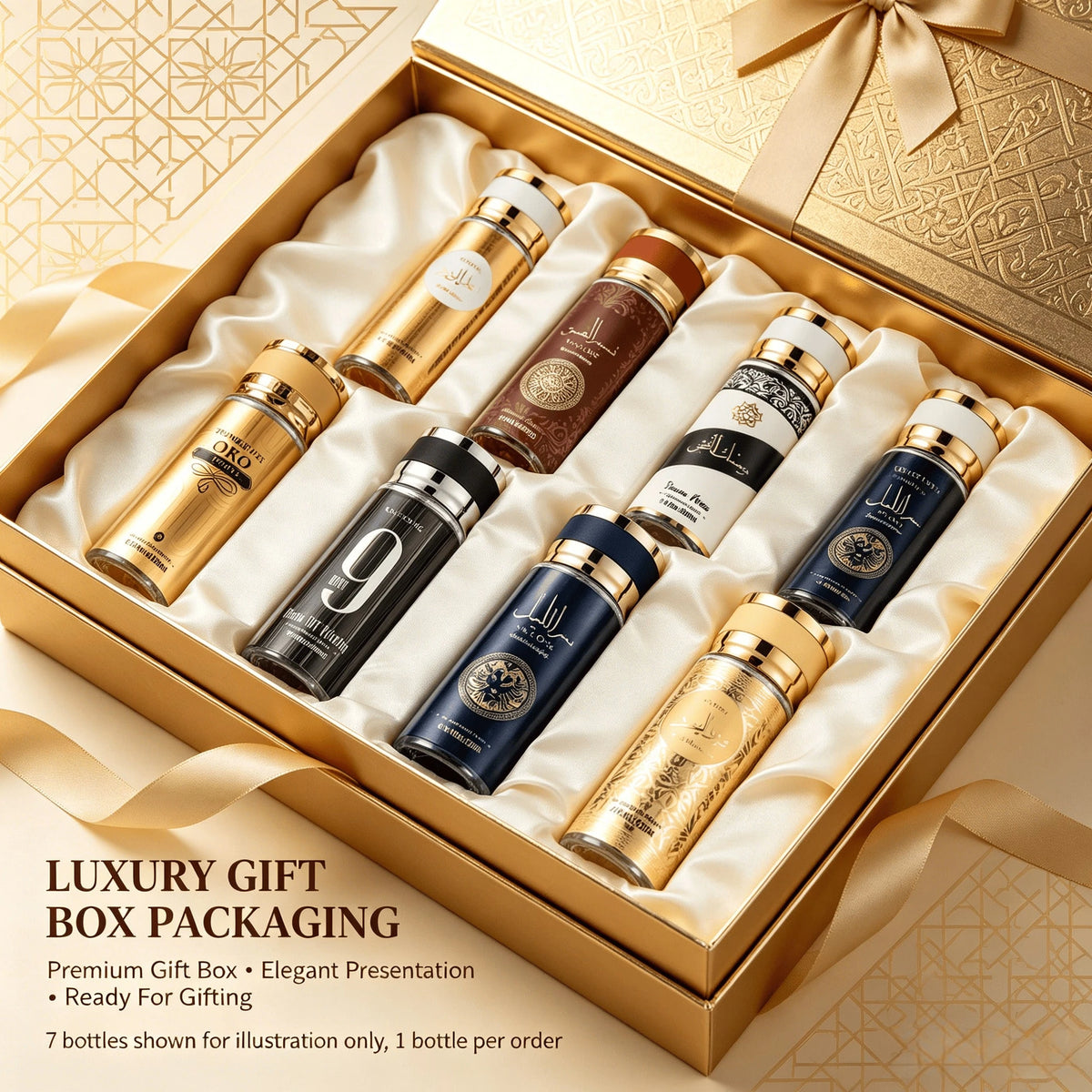 YCZ 8.4 Oz Arabian Men'S Perfume Spray, 7 Random Flavors, Rich Oriental Fragrance, Suitable For Travel, Exquisite Holiday Gifts