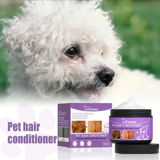 YEGBONG Pet Hair Conditioner Cream Softening Prevent Hair Knots Moisturizes Dry Coats, Reduces Shedding Odor Removal Enhances Coat Health Anti Mite Ticks Hydration Control Coat Care For Puppy Dog Cat