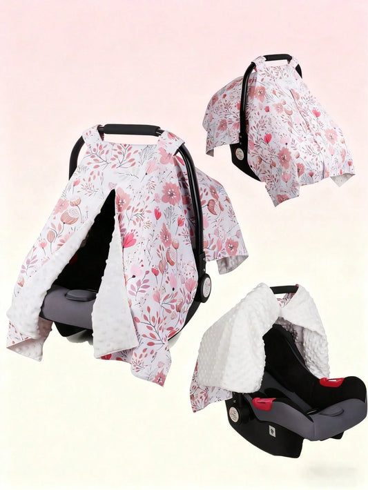 YIYIQCSJ This 2-In-1 Car Seat Cover Is Suitable For Infants, Toddlers And Children. It Can Also Be Used As A Nursing Cover And A Newborn Warming Pad. The Seat Cover Is Decorated With Floral Patterns.