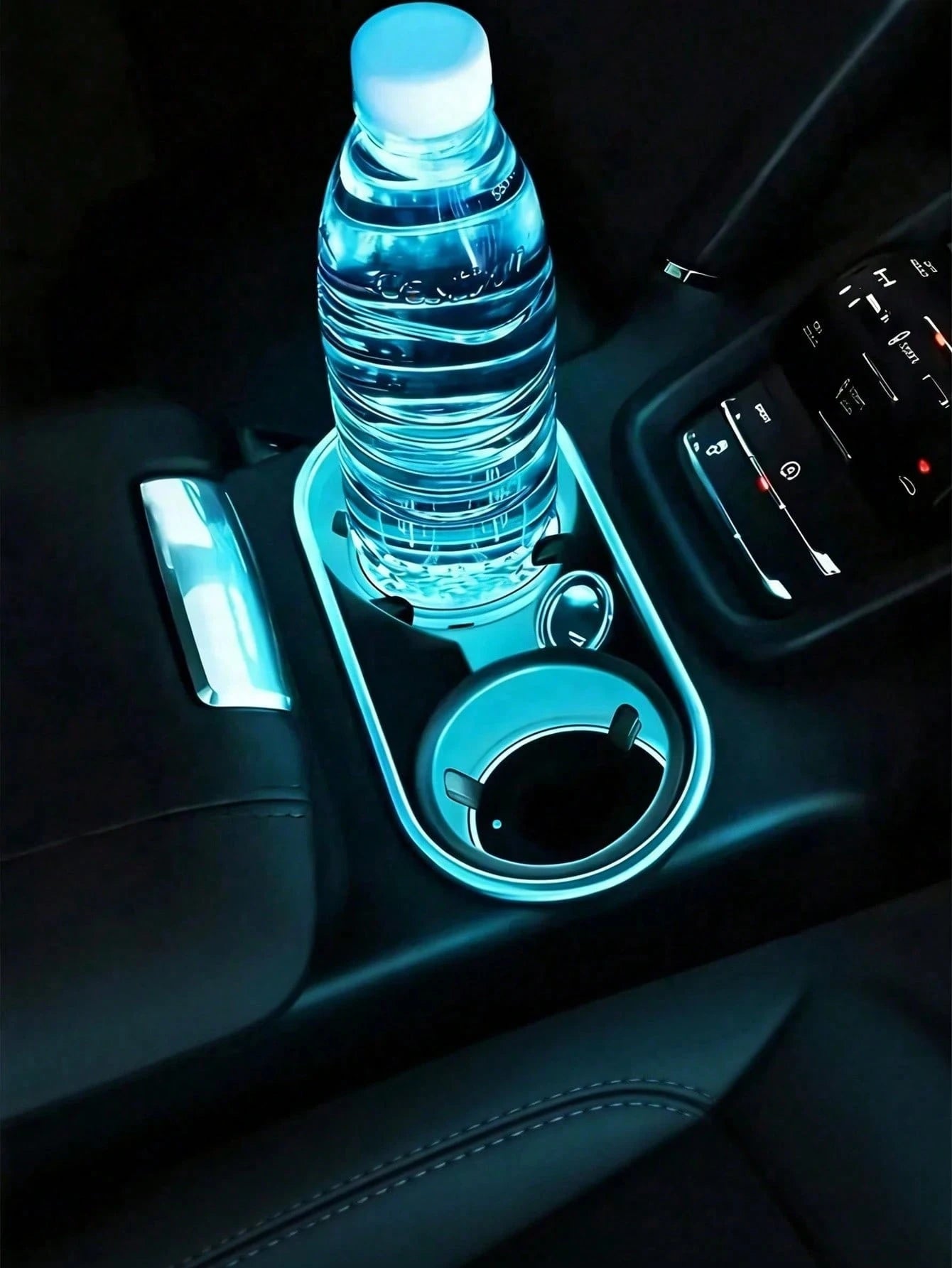 Yogle LED Car Cup Holder Lights 7 Colors Changing USB Charging Mat Waterproof Cup Pad,LED Interior Atmosphere Lamp Decoration Light Car Accessories