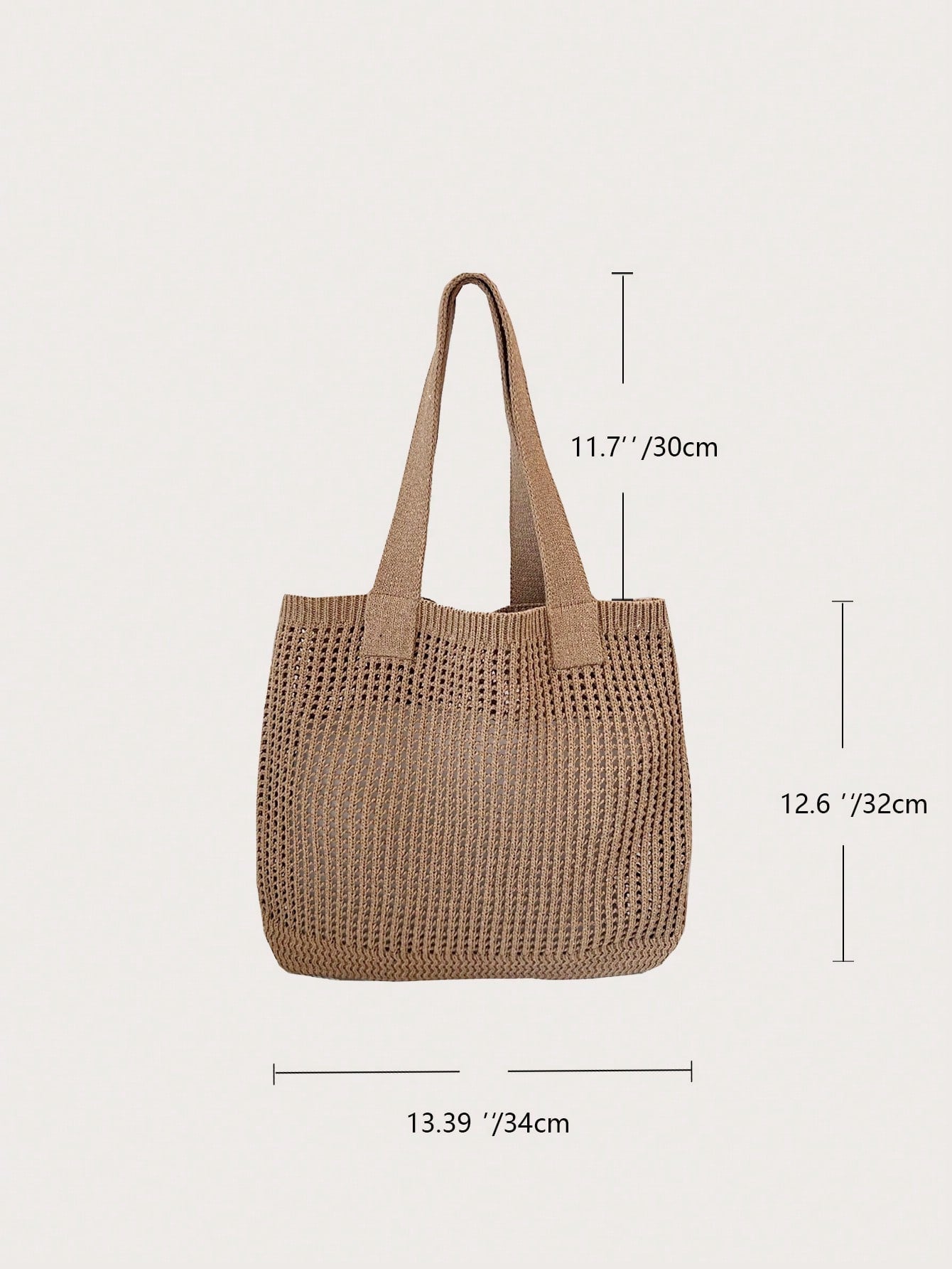 Yogodlns New Summer Women's Vintage Vacation Style Handmade Woven Shoulder Strap Crochet Large Capacity Tote Bag, Hollow Knit Tote Bag, Holiday Style