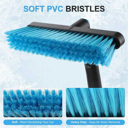 Yougfin 2 In 1 Extendable Snow Brush With Ice Scraper For Car Windshield, 33 Inch Car Window Scraper &Amp; Foam Snow Removal Brush For SUV, Heavy Duty Snow Cleaner For Truck Van, 360° Pivoting Head