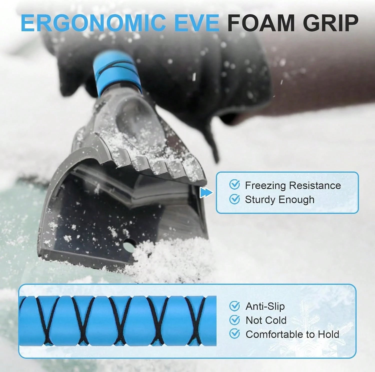Yougfin 2 In 1 Extendable Snow Brush With Ice Scraper For Car Windshield, 33 Inch Car Window Scraper &Amp; Foam Snow Removal Brush For SUV, Heavy Duty Snow Cleaner For Truck Van, 360° Pivoting Head