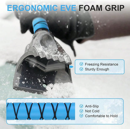 Yougfin 2 In 1 Extendable Snow Brush With Ice Scraper For Car Windshield, 33 Inch Car Window Scraper &Amp; Foam Snow Removal Brush For SUV, Heavy Duty Snow Cleaner For Truck Van, 360° Pivoting Head