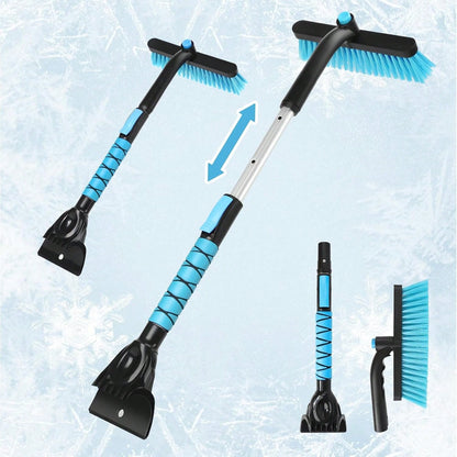 Yougfin 2 In 1 Extendable Snow Brush With Ice Scraper For Car Windshield, 33 Inch Car Window Scraper &Amp; Foam Snow Removal Brush For SUV, Heavy Duty Snow Cleaner For Truck Van, 360° Pivoting Head